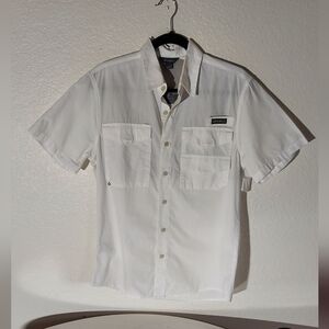 Eddie Bauer Riverbend White Cotton Short Sleeve Fishing Shirt MN Size S NWT